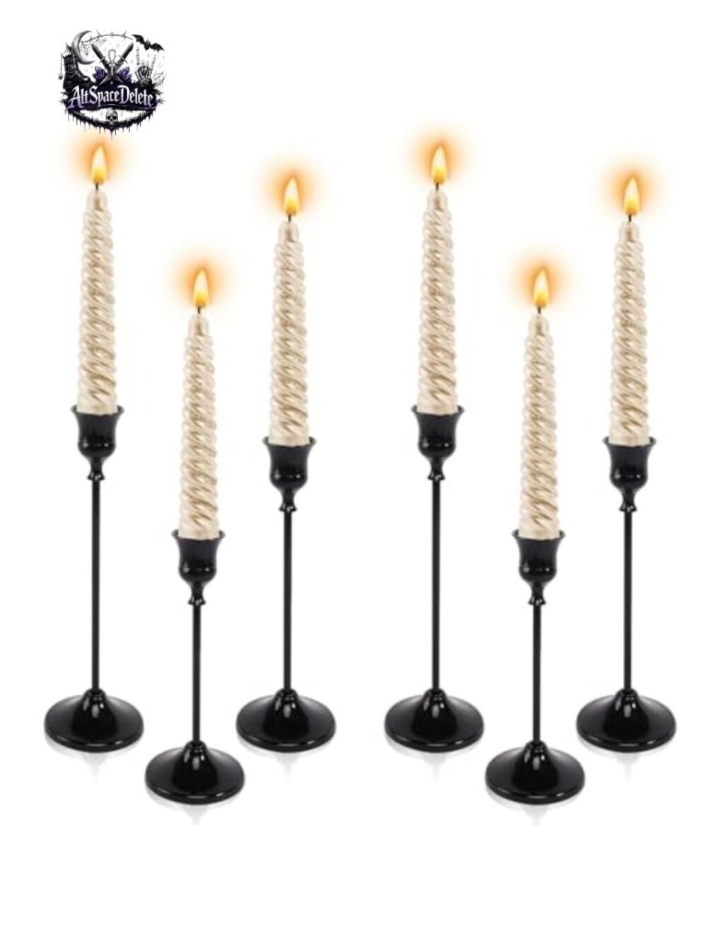 Aluminum Candlestick Holders Set of 6 Taper Candle Holders for Home Decor